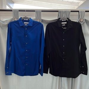 Calvin Klein Boys “Sateen” Set of Dress Shirts. Size 20, Black $ Blue